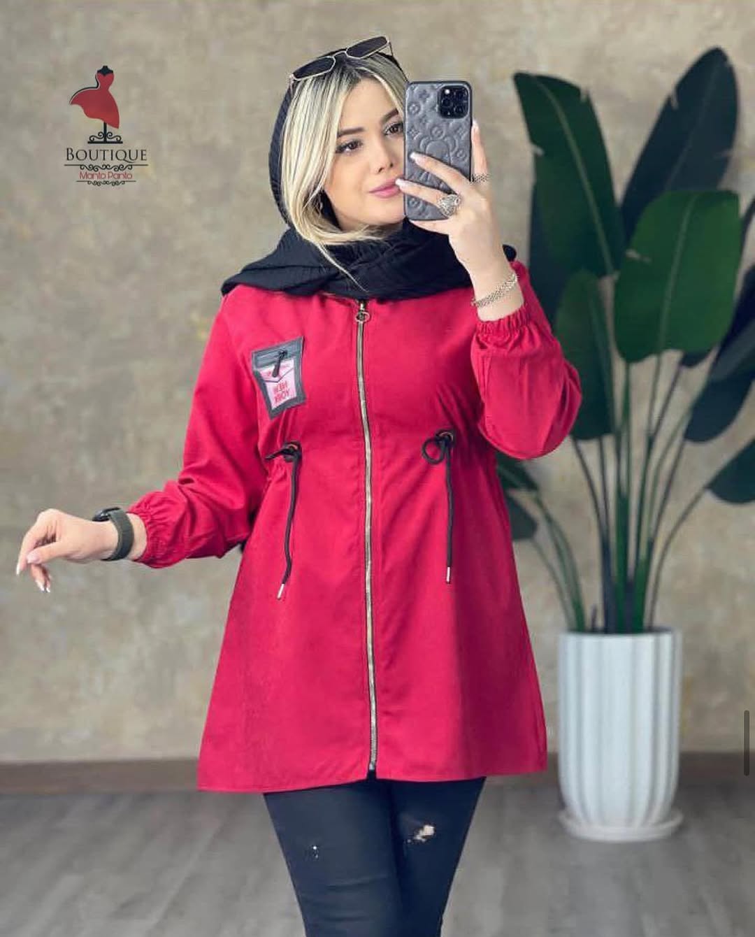 سویشرت کلاه دار کمر گت دار