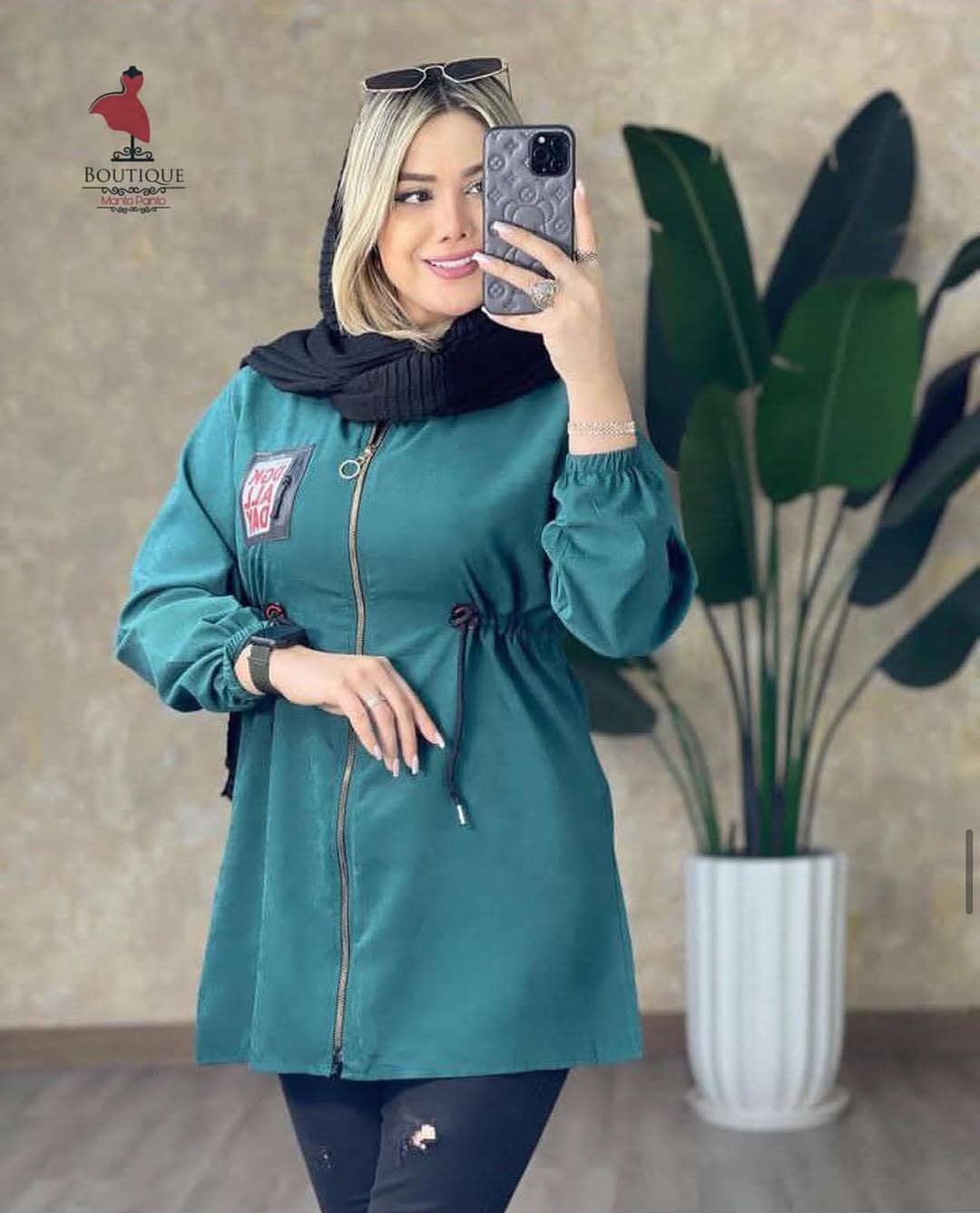 سویشرت کلاه دار کمر گت دار