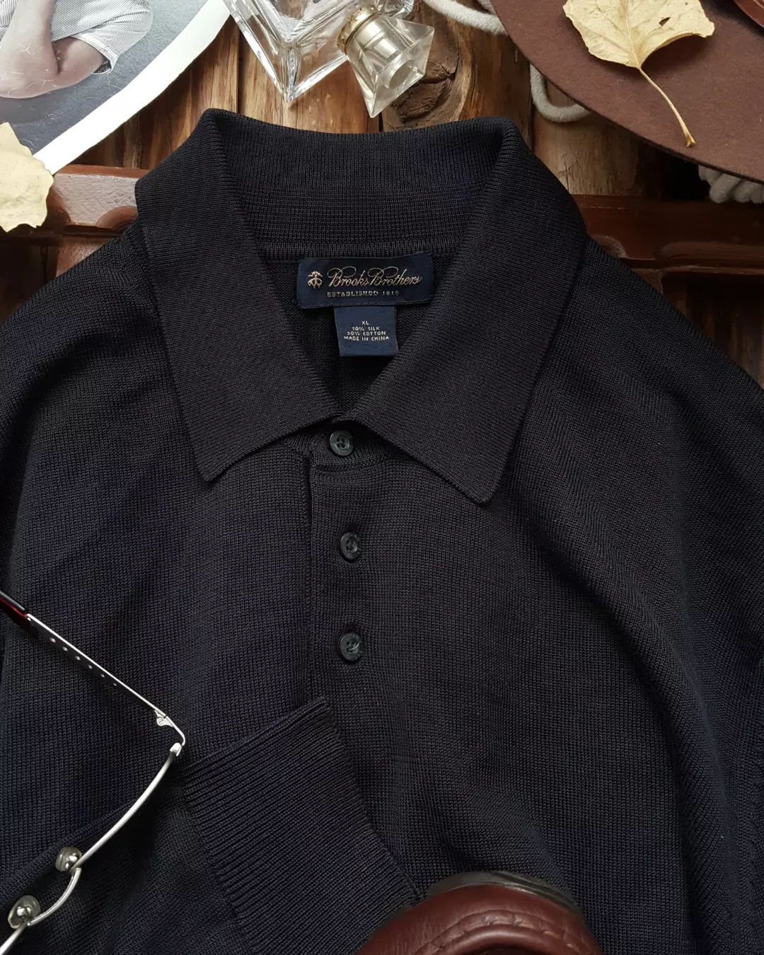 پلیور یقه سه دکمه Brooks Brothers