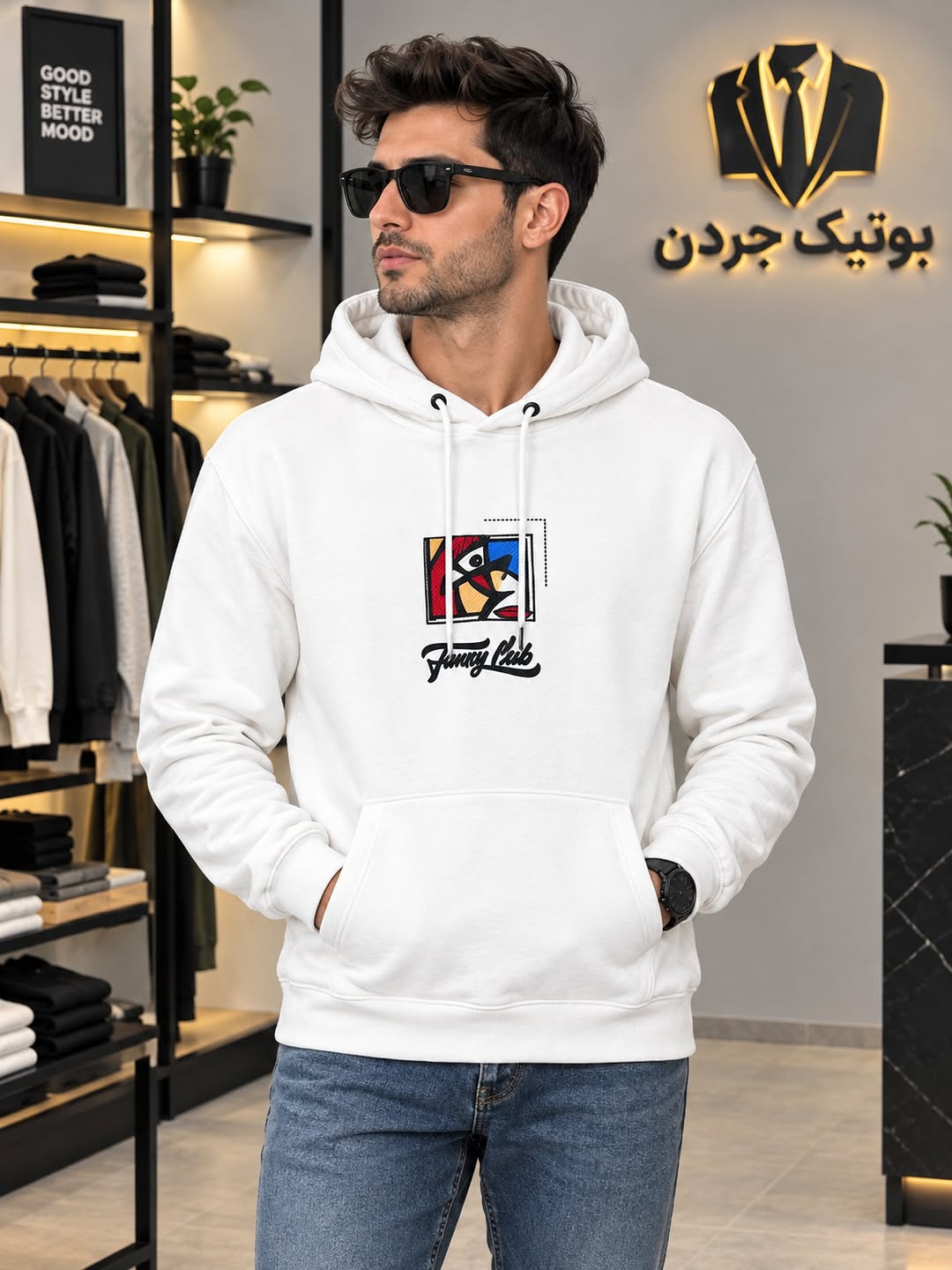 هودی سفید Funny Club