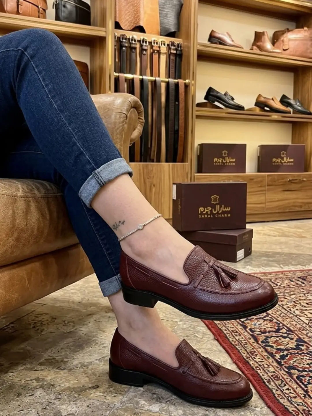 کالج زنانه چرمی مدل یاس