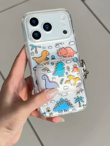 قاب گوشی Pixel Dino شفاف طرح دار و ست ایرپاد شفاف